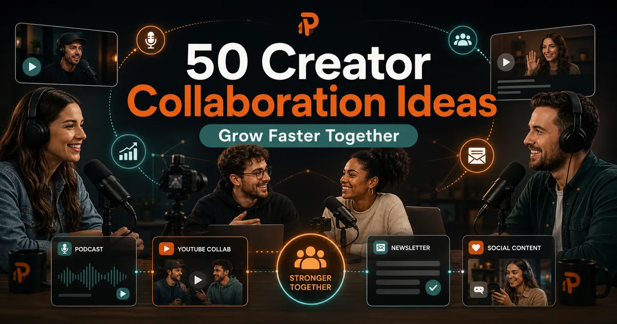 Podorax blog cover showing multiple creators collaborating across podcasts, YouTube videos, newsletters, and social content.